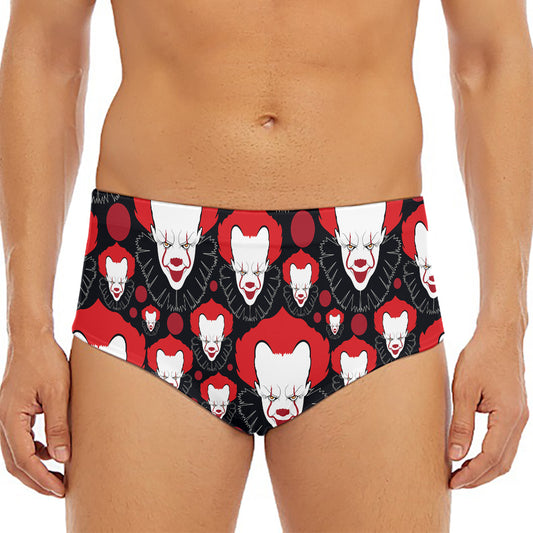Halloween Scary Clown Pattern Print Men's Triangle Swim Briefs