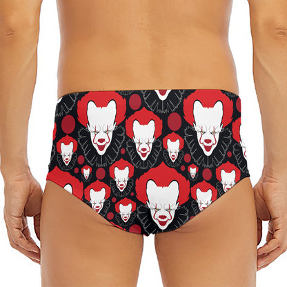 Halloween Scary Clown Pattern Print Men's Triangle Swim Briefs