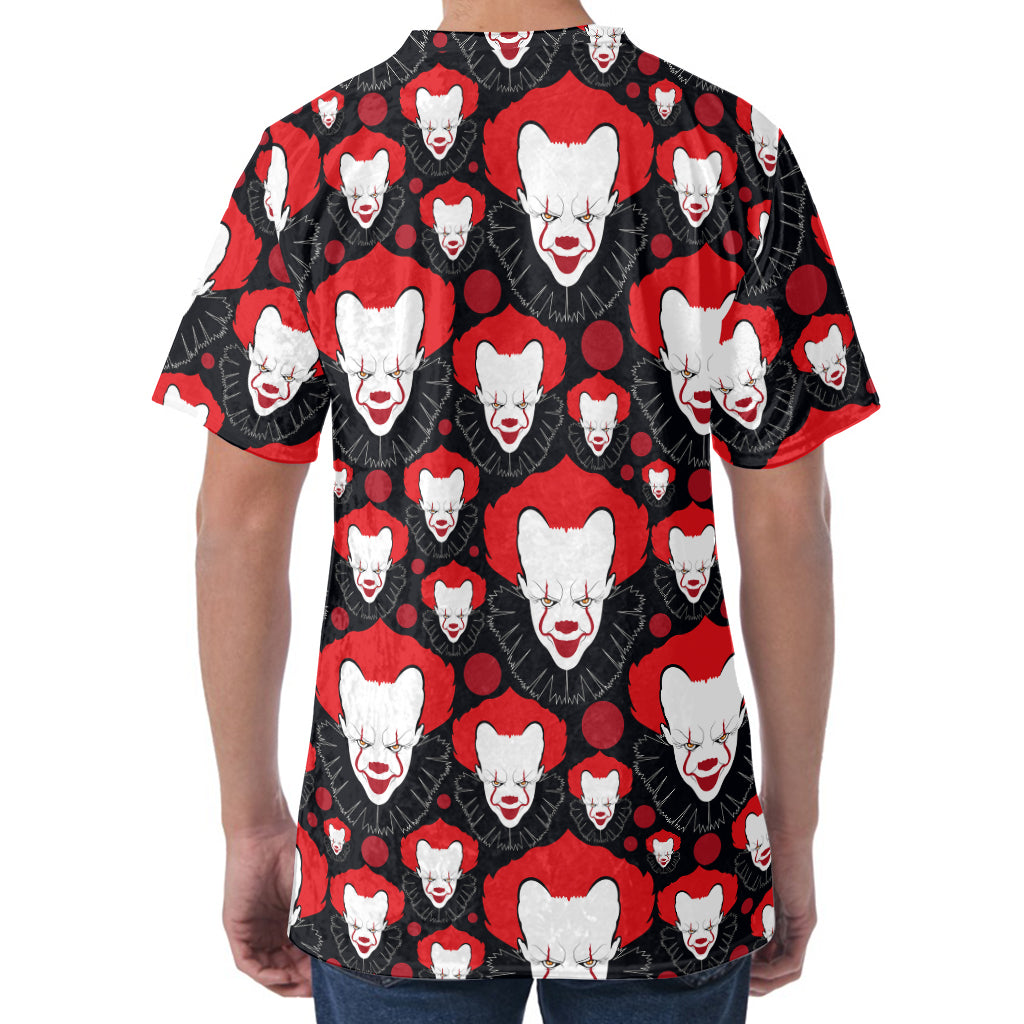 Halloween Scary Clown Pattern Print Men's Velvet T-Shirt