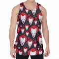 Halloween Scary Clown Pattern Print Men's Velvet Tank Top