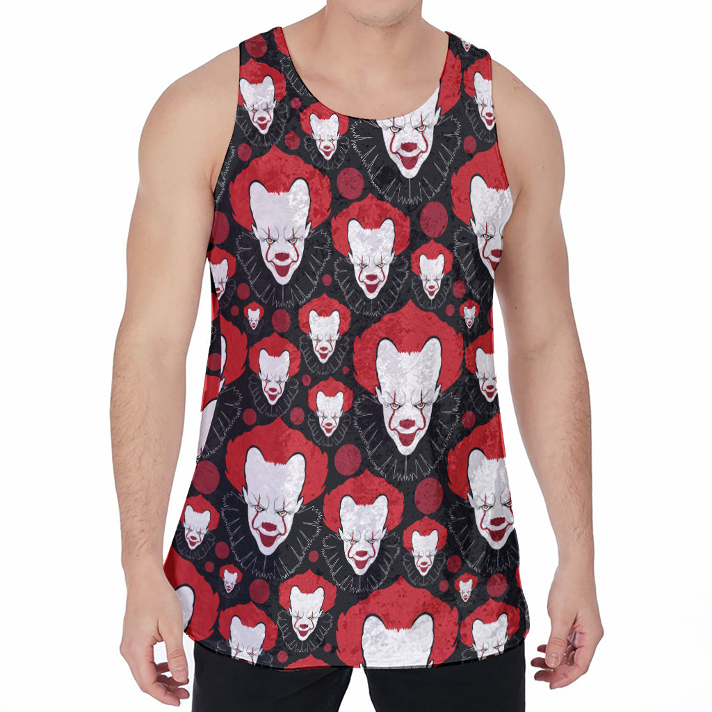 Halloween Scary Clown Pattern Print Men's Velvet Tank Top