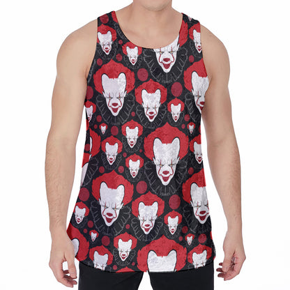 Halloween Scary Clown Pattern Print Men's Velvet Tank Top