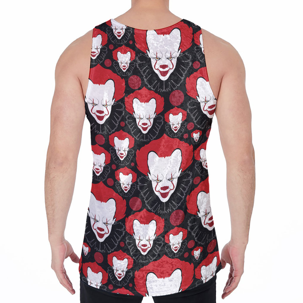 Halloween Scary Clown Pattern Print Men's Velvet Tank Top