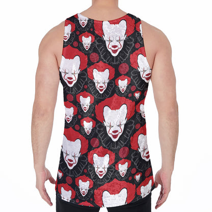 Halloween Scary Clown Pattern Print Men's Velvet Tank Top