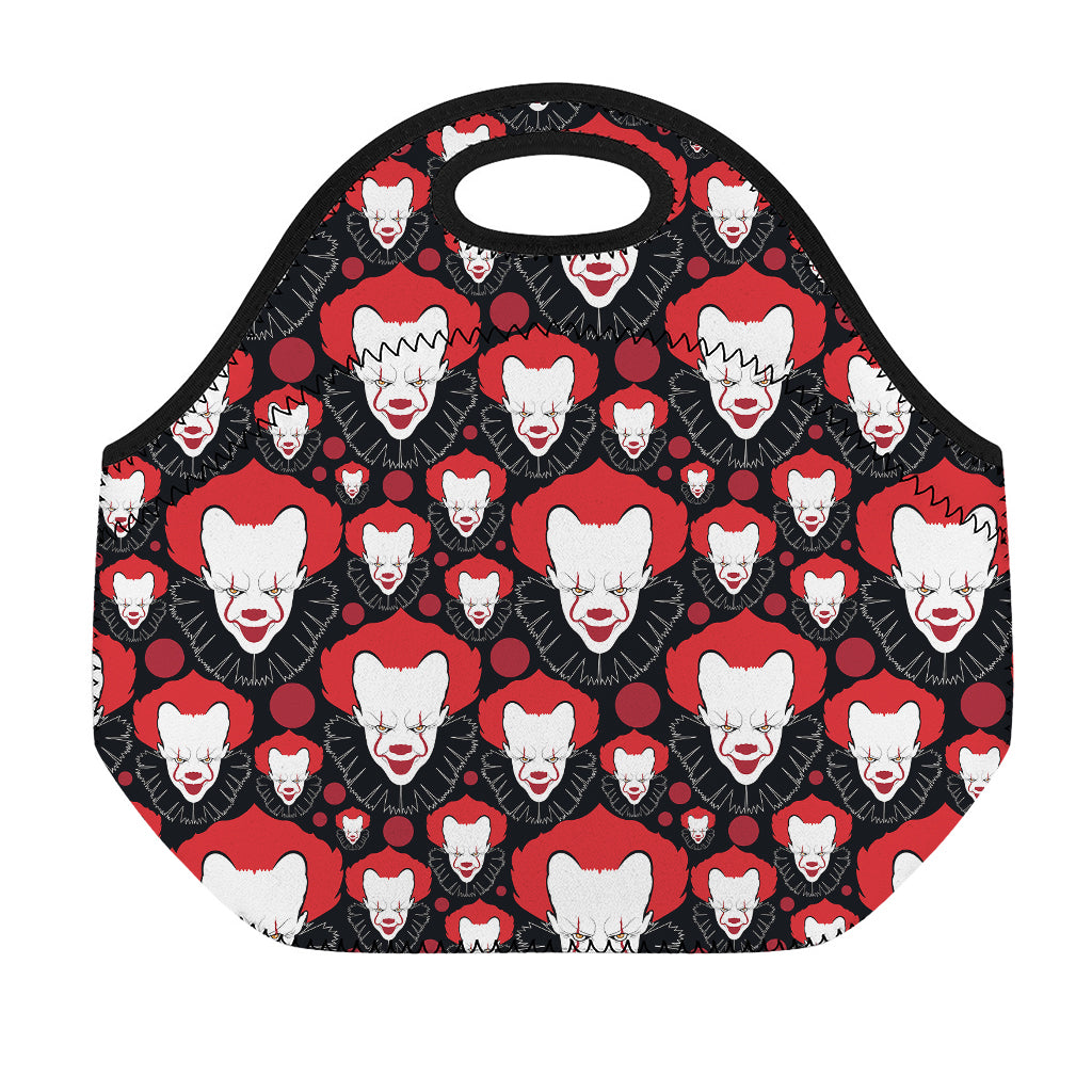 Halloween Scary Clown Pattern Print Neoprene Lunch Bag