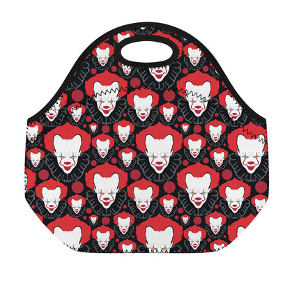 Halloween Scary Clown Pattern Print Neoprene Lunch Bag