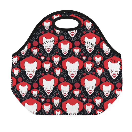 Halloween Scary Clown Pattern Print Neoprene Lunch Bag