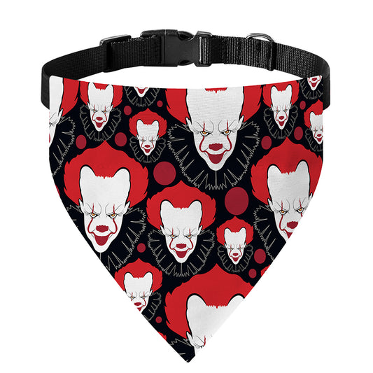 Halloween Scary Clown Pattern Print Over The Collar Dog Bandana