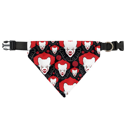 Halloween Scary Clown Pattern Print Over The Collar Dog Bandana