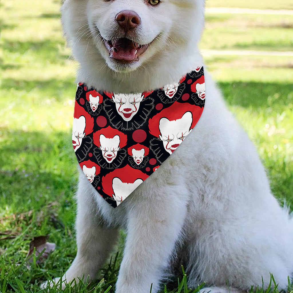 Halloween Scary Clown Pattern Print Over The Collar Dog Bandana