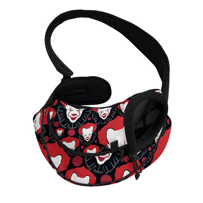 Halloween Scary Clown Pattern Print Pet Sling Carrier