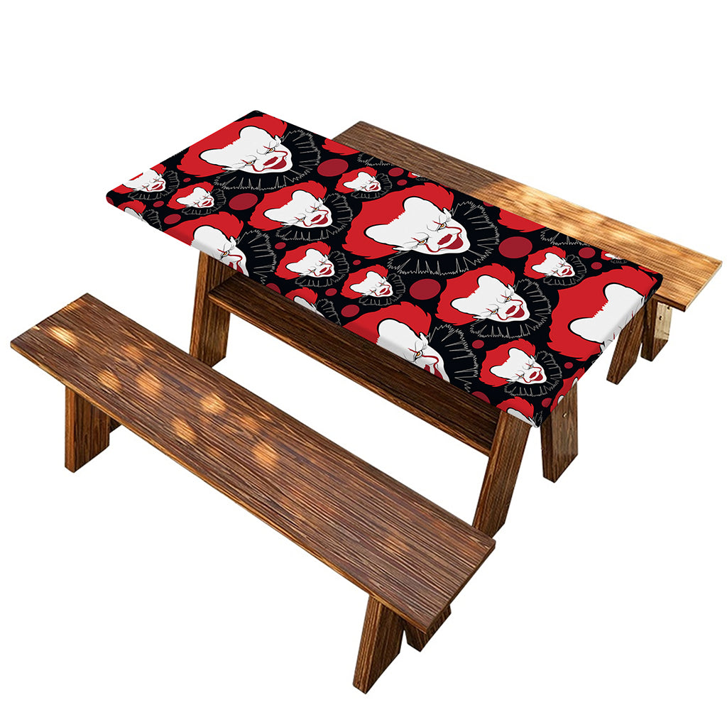 Halloween Scary Clown Pattern Print Picnic Table Cover