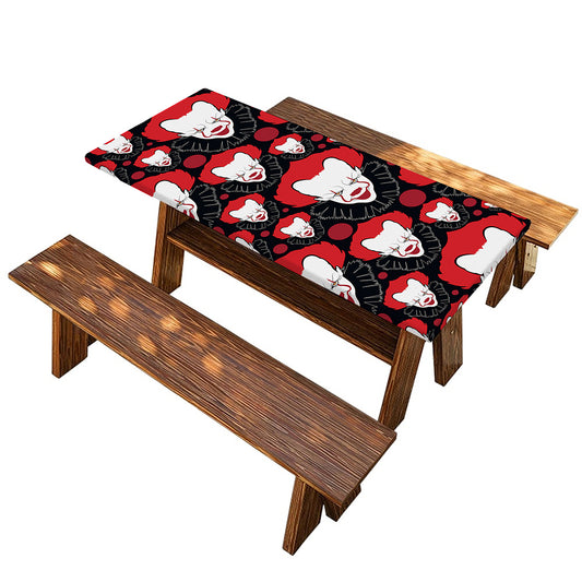 Halloween Scary Clown Pattern Print Picnic Table Cover