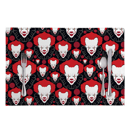 Halloween Scary Clown Pattern Print Placemat