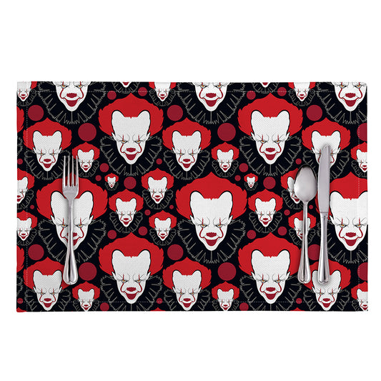 Halloween Scary Clown Pattern Print Placemat