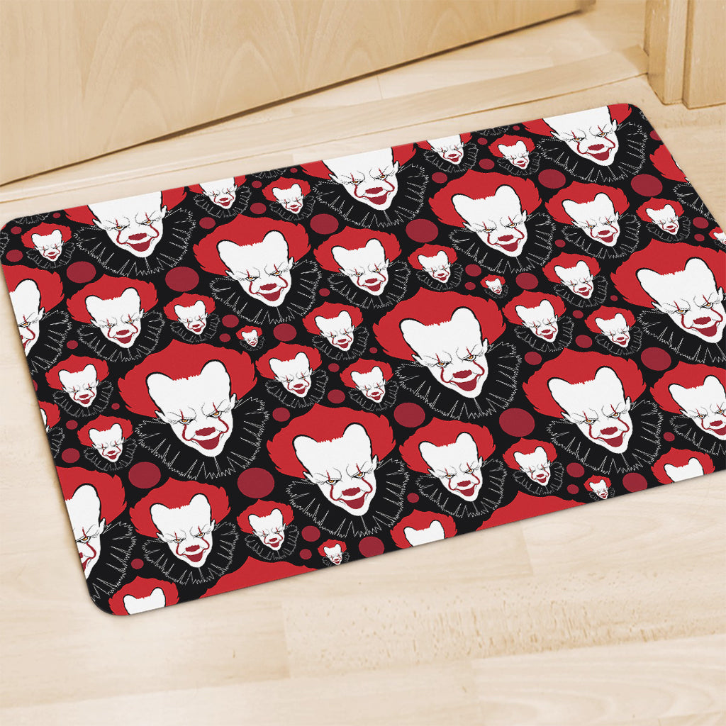 Halloween Scary Clown Pattern Print Polyester Doormat