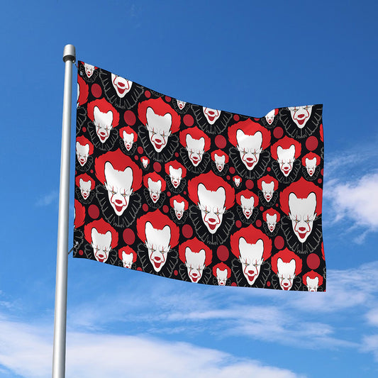 Halloween Scary Clown Pattern Print Polyester Flag
