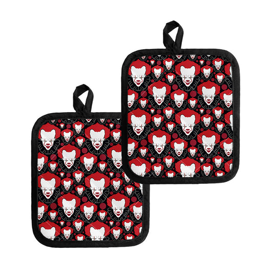Halloween Scary Clown Pattern Print Pot Holders