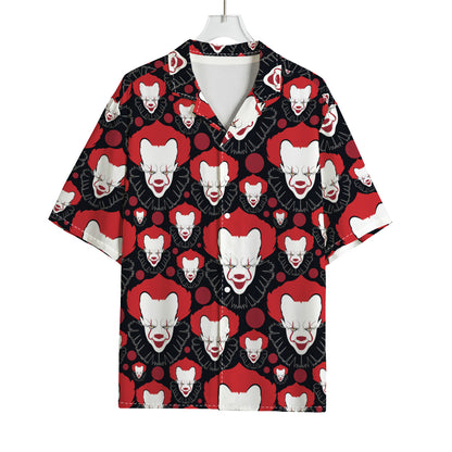 Halloween Scary Clown Pattern Print Rayon Hawaiian Shirt