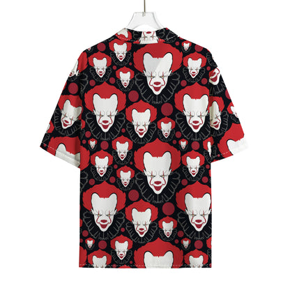 Halloween Scary Clown Pattern Print Rayon Hawaiian Shirt