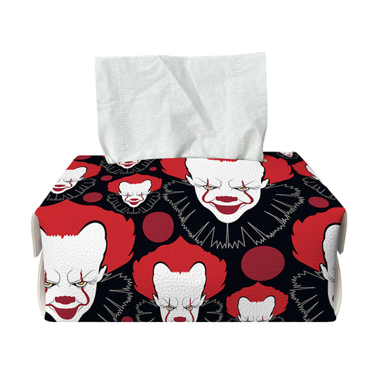 Halloween Scary Clown Pattern Print Rectangle Tissue Box Cover