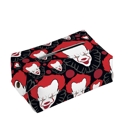 Halloween Scary Clown Pattern Print Rectangle Tissue Box Cover