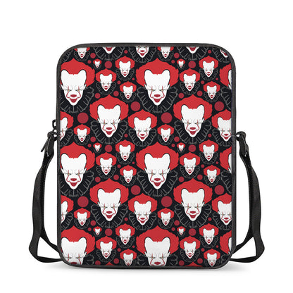 Halloween Scary Clown Pattern Print Rectangular Crossbody Bag