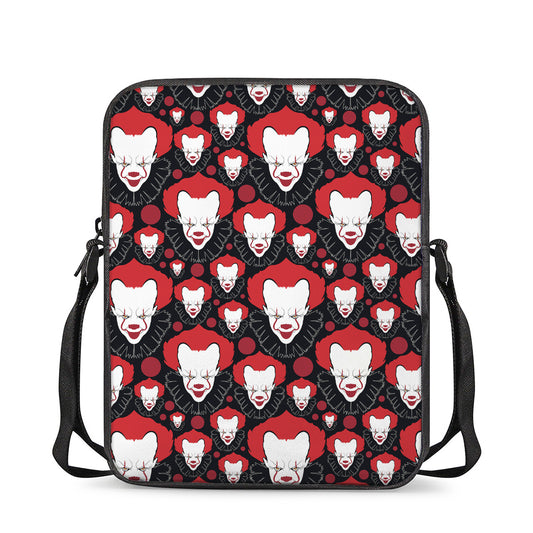 Halloween Scary Clown Pattern Print Rectangular Crossbody Bag