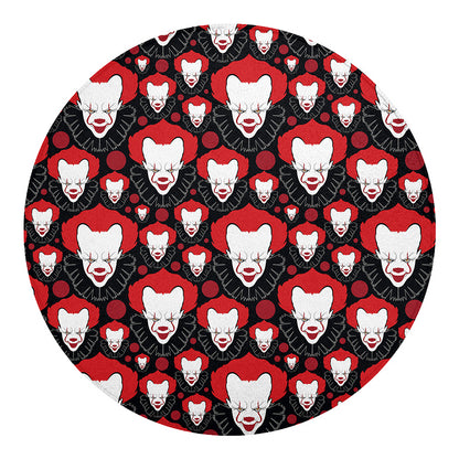 Halloween Scary Clown Pattern Print Round Blanket