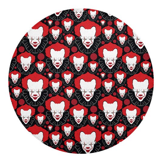 Halloween Scary Clown Pattern Print Round Blanket