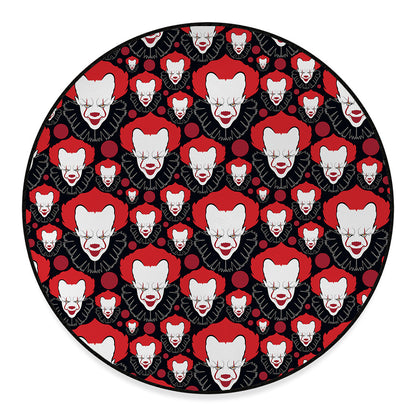 Halloween Scary Clown Pattern Print Round Floor Mat
