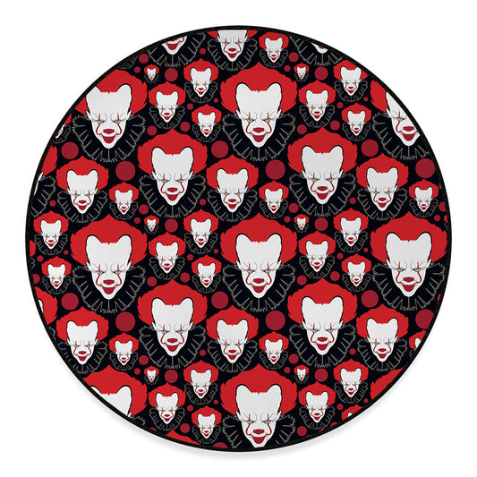 Halloween Scary Clown Pattern Print Round Floor Mat