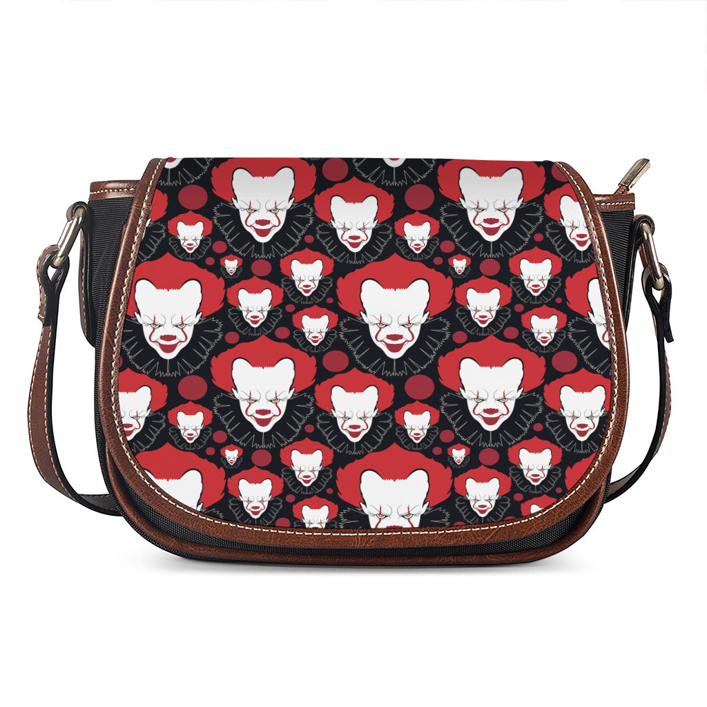 Halloween Scary Clown Pattern Print Saddle Bag
