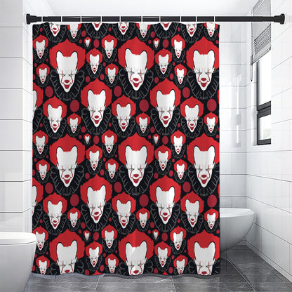 Halloween Scary Clown Pattern Print Shower Curtain