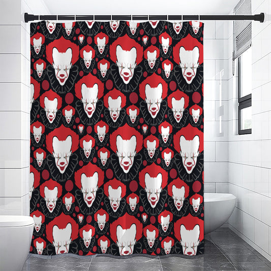 Halloween Scary Clown Pattern Print Shower Curtain