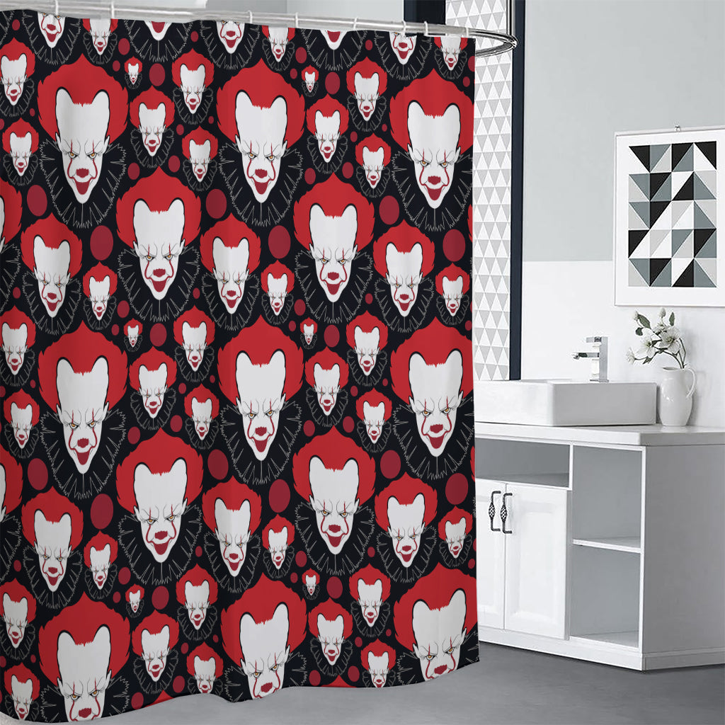 Halloween Scary Clown Pattern Print Shower Curtain
