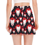 Halloween Scary Clown Pattern Print Side Slit Mini Skirt