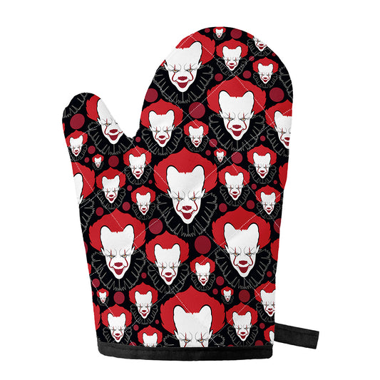 Halloween Scary Clown Pattern Print Single Oven Mitt