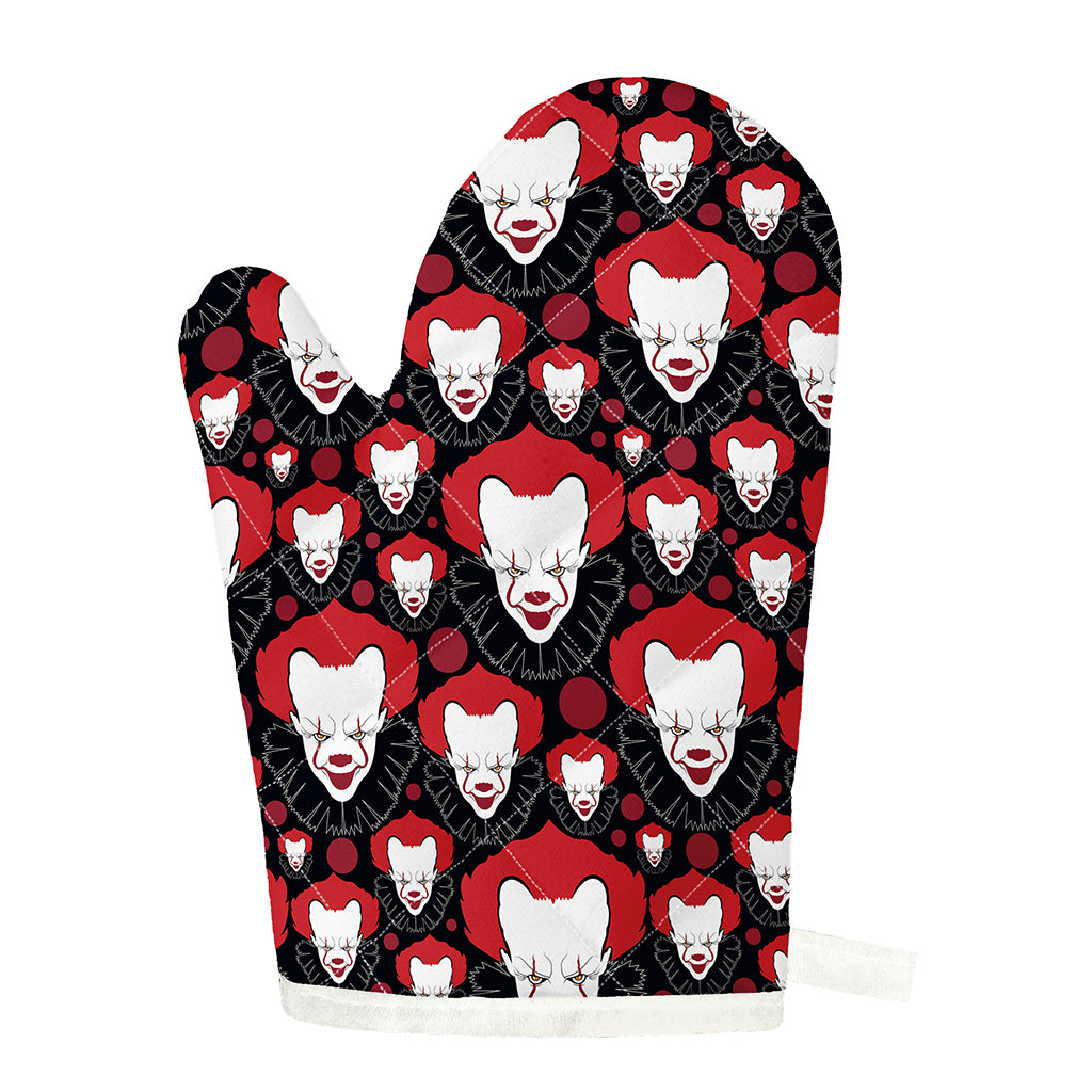 Halloween Scary Clown Pattern Print Single Oven Mitt