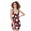 Halloween Scary Clown Pattern Print Sleeveless Bodycon Dress