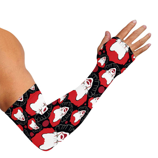 Halloween Scary Clown Pattern Print Sun Protection Arm Sleeves