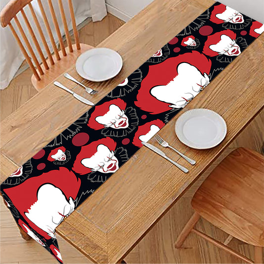 Halloween Scary Clown Pattern Print Table Runner