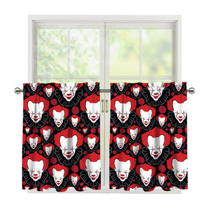 Halloween Scary Clown Pattern Print Tier Curtains