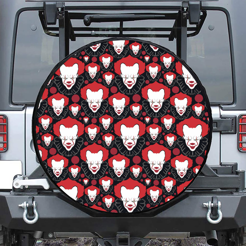 Halloween Scary Clown Pattern Print Tire Cover