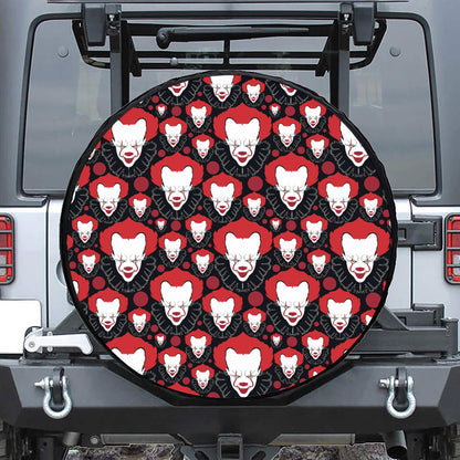 Halloween Scary Clown Pattern Print Tire Cover