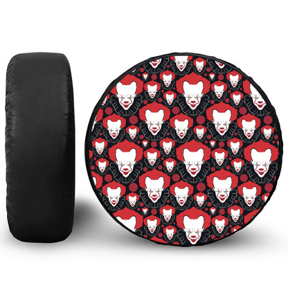 Halloween Scary Clown Pattern Print Tire Cover