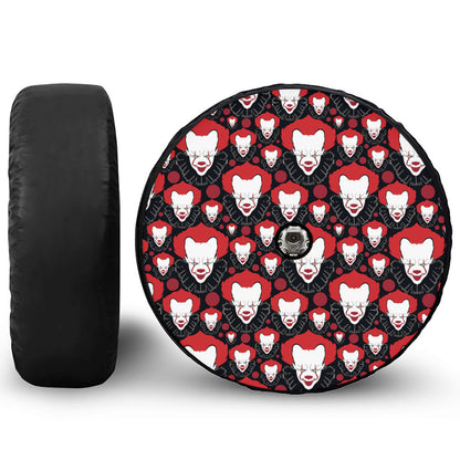 Halloween Scary Clown Pattern Print Tire Cover With Camera Hole