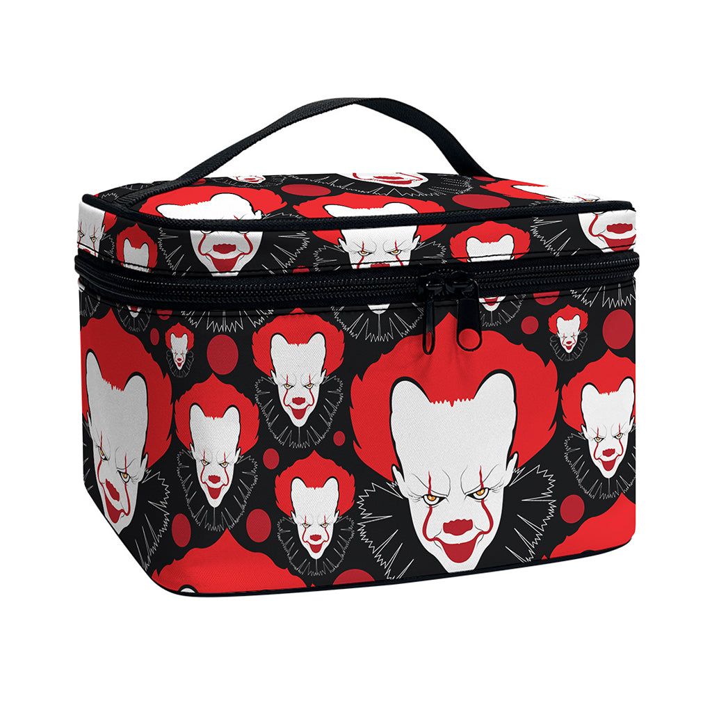 Halloween Scary Clown Pattern Print Travel Makeup Bag