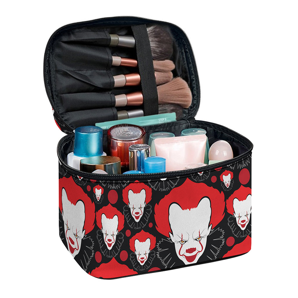 Halloween Scary Clown Pattern Print Travel Makeup Bag