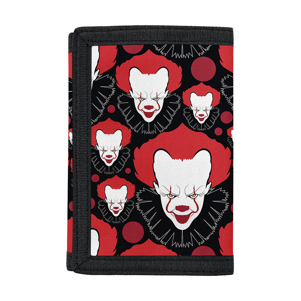 Halloween Scary Clown Pattern Print Trifold Wallet